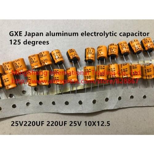 Original new 100% 25V220UF 220UF 25V 10X12.5 GXE aluminum electrolytic capacitor 125 degrees (Inductor)