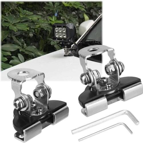 Car Engine Hood Cover Metal Bracket Holder Led Work Light Bar 1pair Mounting Clamp Auto Replacement Parts Universal