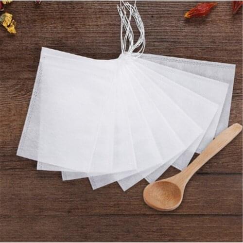 Food Grade Non-woven Fabric Tea Bags 100pcs Tea Filter Bags for Spice Tea Infuser with String Heal Seal Spice Filters Teabags