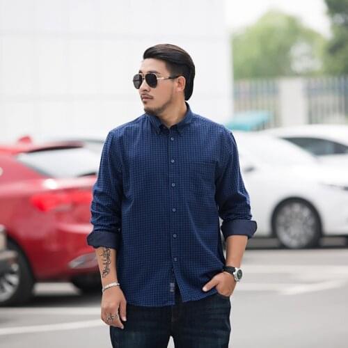 Extra XL Menswear Spring New Plus Size Long Sleeve Shirt Mens Oversized Loose Business Casual Plus Size Men Clothing