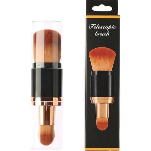 Travel Double Head Retractable Detachable Foundation Brush Powder Concealer Multi Functional Makeup Brush