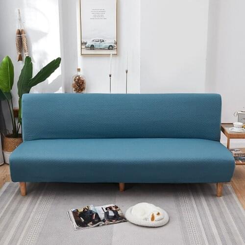 Elastic Solid Jacquard Armless Sofa Bedspread Stretch Folding No Armrest Couch Slipcover Universal All-inclusive Covers For Home