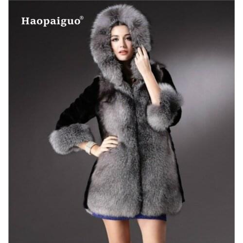 Elegant Faux Fox Fur Coat Women 2020 Winter Autumn Warm Soft Covered Botton Fur Jacket Female Casaco Overcoat Casual Outerwear