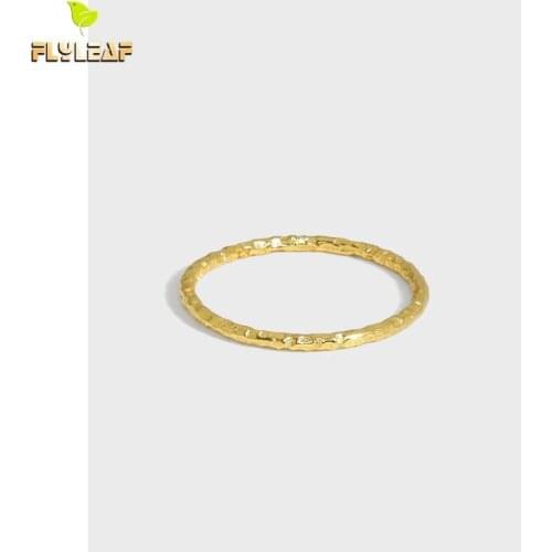 925 Sterling Silver Tin Foil Texture Open Rings For Women Simple 18k Gold Fine Ring Student A Girl Fashion Jewelry 2021 New