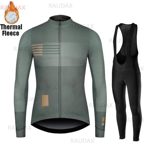 RAUDAX 2021 Team Winter Long Sleeves Cycl Clothing Kit Maillot Ciclismo Road Bicicleta Men Thermal Fleece Cycling Jersey MTB