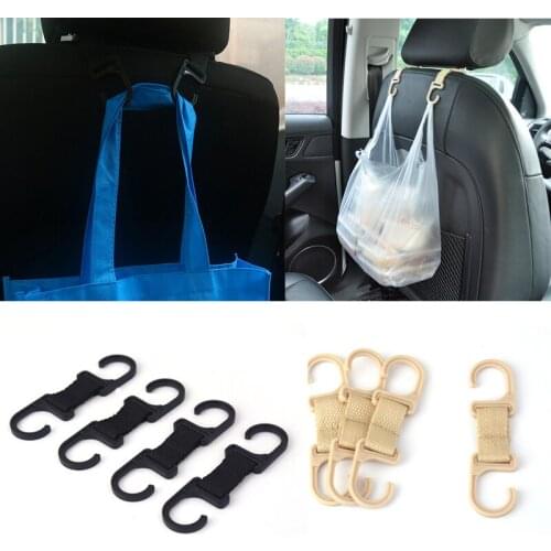 4 Pcs/Set Vehicle Seat Hook Hanging Auto Seat Headrest Storage Sundries Hook Handbag Bag Holder Car Interior Adornments Supplies