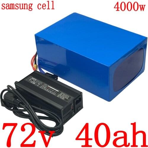 72V Lithium battery 3000W 4000W 72v 40ah electric scooter Battery 72V 40AH electric bike battery use samsung cell with cahrger