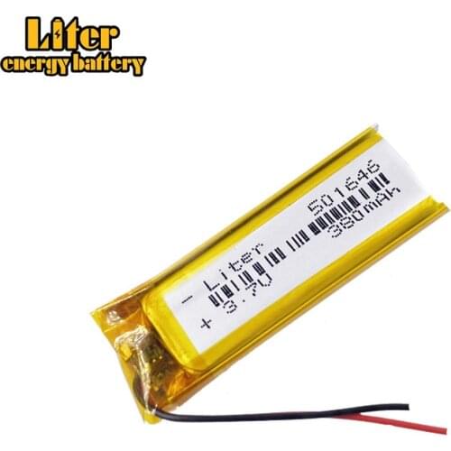 Liter energy battery 3.7V 350mAh 501646 plug Lithium Polymer Li-Po Rechargeable Battery For MP3 MP4 MP5