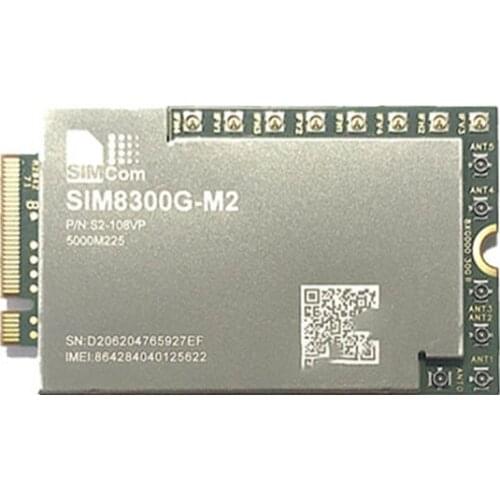 SIMCOM SIM8300G-M2 Multi-Band 5G NR/LTE-FDD/LTE-TDD/HSPA+ module supports R15 5G NSA/SA up to 7Gbps data transfer M.2 interface