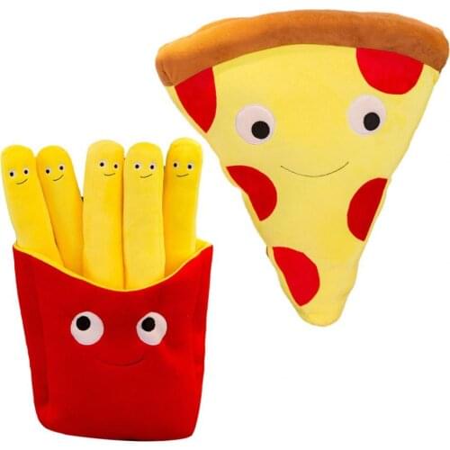Cartoon Simulation Pizza French Fries Design Sofa Pillow Stuffed Plush Doll
