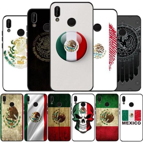 Mexico flag black Silicone soft Phone Case for huawei P40 P30 P20 P10 Pro P9 Lite P smart 2019 Y6 Y9 cover
