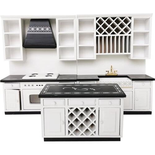 1:12 Scale Dollhouse Kitchen Furniture Set Stove Sink Countertop