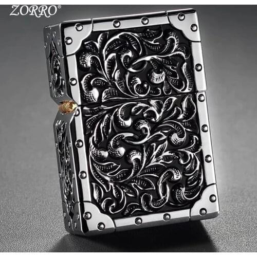 The New ZORRO Brand Pure Copper Five-Sided Windproof Kerosene Lighter Armor For Collection Gifts