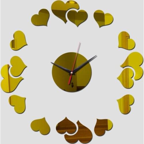 New sale top fashion home decor mirror acrylic diy wall clock clocks sticker modern 3d interior living room quartz watches