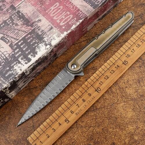 New Damascus steel blade G10 handle outdoor survival tactics camping hunting defense multi-function EDC tool fruit folding knife