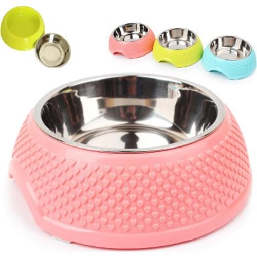 New Dog Cat Bowls Stainless Steel Travel Car Face Feeding Feeder Water Bowl For Pet Dog Cats Puppy Outdoor Food Dish