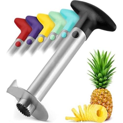 Pineapple Corer Peeler 304 Stainless Steel Fruit Cutter Pineapple Cutting Machine Black Cutting Accessories Home Kitchen Tools