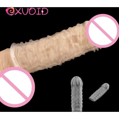 EXVOID Condoms For Male Cock Extender Penis Sleeves Cock Ring Penis Enlargement G Spot Massage Sex Toys for Men Reusable Condom