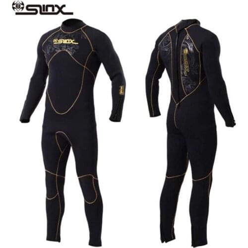 SLINX 1106 5mm Neoprene Men Wetsuit Swimming Snorkeling Spear Fishing Waterskiing Fleece Lining Warm Scuba Diving Suit