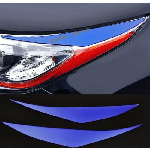 Steel Front Eyebrow headlight eyelid cover Trim For Toyota Highlander 2015 2016 2017 2018