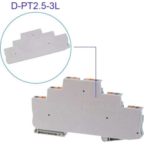 End Cover Plate D-PT2.5-3L For PT Series Din Rail Terminal Blocks PT2.5-3L End Cap 1 Piece