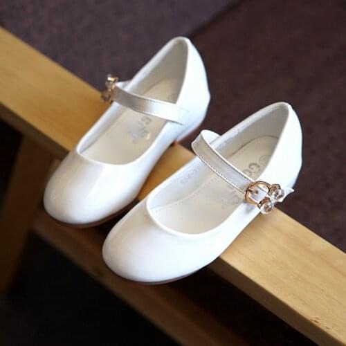 Party girls shoes kids girl princess leather White&Black shoe baby children new fashion 2018 new autumn shoes