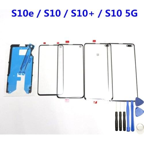 Touch Screen Outer Glass Lens For Samsung Galaxy S10 S10e S10Plus S9 S8 Plus Note 8 9 10 Front Glass + Tools + OCA+ Sticker