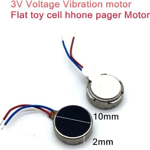 High quality 1020 3V Voltage Vibration mini motor,Flat toy cell hhone pager Motor 10*2mm