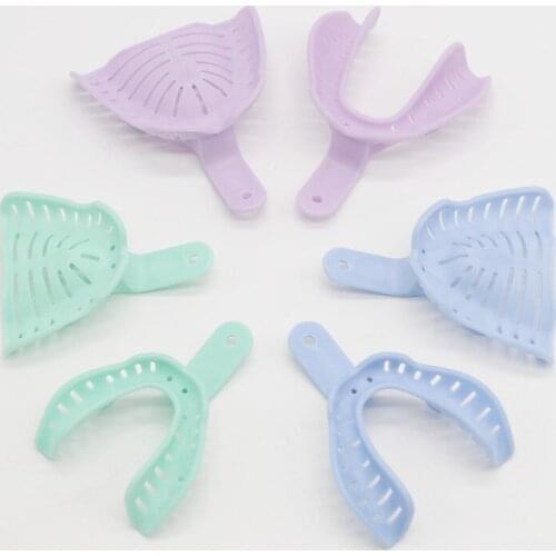1Set/6Pcs Dentistry Impression Trays Plastic Materials Teeth Holder For Dental Clinic Supplies
