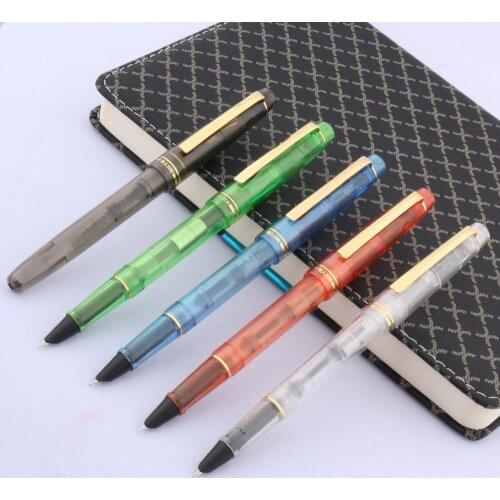 1 Pc Classic Rotation Design Stationary School Writing Golden Plastic Fine Hooded NIB Fountain Pen
