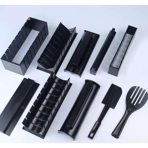 10Pcs/Set Sushi Maker Equipment Kit DIY Sushi Making Sushi Cooking Roll Mold Rice Roller Mold Cutter Premium Kitchen CookingTool