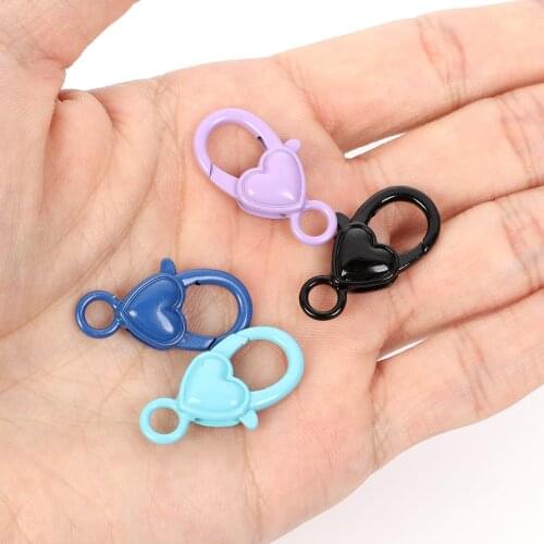 10 Pcs/Lot 14 Colors Metal Mixed Oval Heart Shape Lobster Clasp Hooks End Connectors for DIY Jewelry Findings Chain Accessories