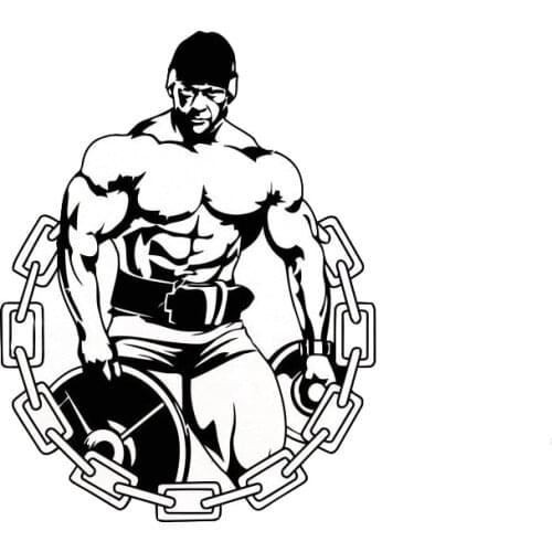 11*14.4CM Strong Fitness Coach Car Stickers Personalized Custom Vinyl Reflective Decals Black/Silver C7-0719