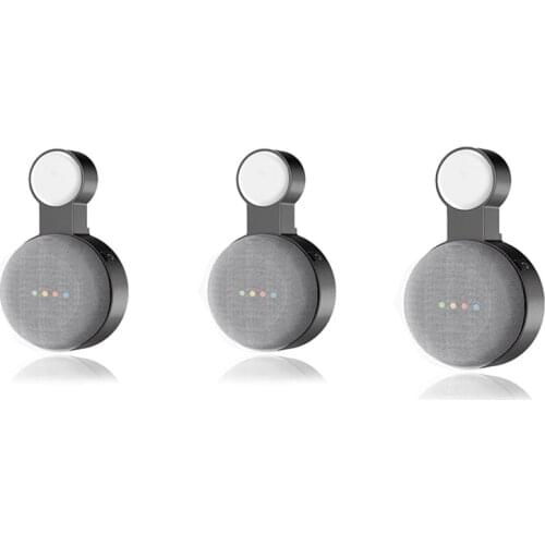 3 Pcs Suitable for Google Audio for Google Nest Mini Wall Bracket Second Generation Socket Hanging Hanger Bracket-Black