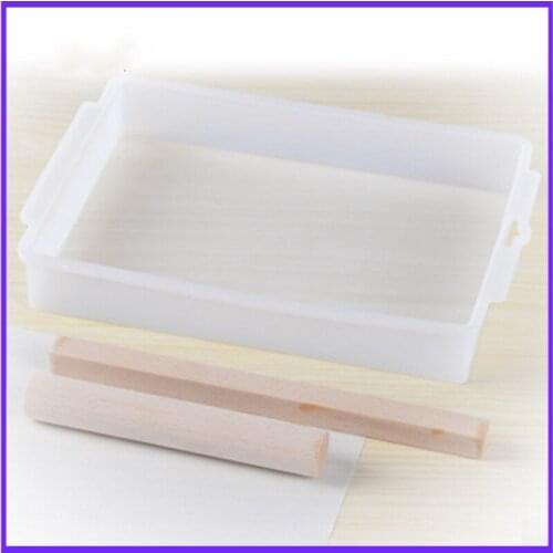 4Pcs/set DIY Handmade Nougat Silicone Mold Non-stick Mat Wooden Flat Roll Nougat Chocolate Mold Rooling Pins Baking Pastry Tools