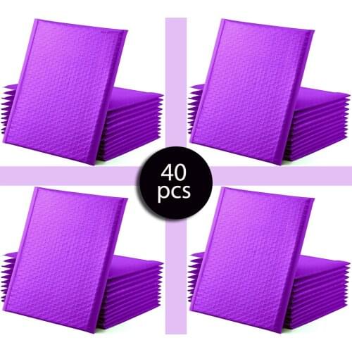 40pcs 18X23 Purple Padding Bubble Mailer Mailer Poly Bubble Padded Mailing Envelopes for Packaging Self Seal Shipping Bag Bubble