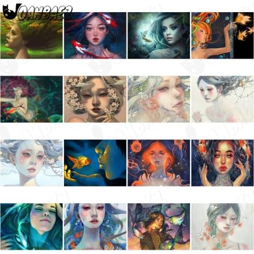 5D Diamond Painting Abstract Elf Girl Diy Wall Art Sticker Diamond Cross Stitch Mosaic Room Decoration Gift