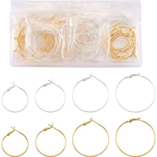 64pcs/Box Nickel Free Brass Earring Hoops Findings Mixed Color For Women Fashion Jewelry Earrings Making DIY Accessories
