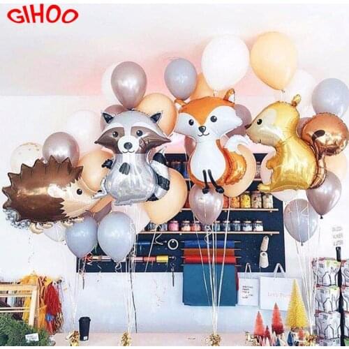 1pc Large Animal Balloons Raccoon And Fox Balloon Happy Birthday Jungle Party Decorations Kids BabyShower Decor Toy