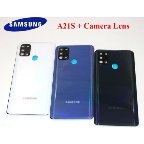 Battery Case Cover Rear Door Housing Back Case For Samsung Galaxy A21S A217 A217F Battery Cover With Camera Frame Lens + Logo