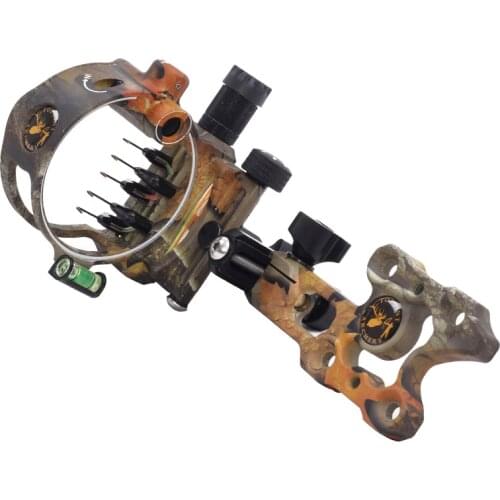 CNC machining camo Short pole Archery compound bow sight 5 pin hunting sight