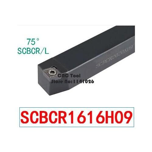 SCBCR1616H09 Toolholder 16*16*100MM CNC turning tool holder, 75 degrees External turning tools, Lathe cutting tools
