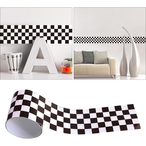 Elegant Grid Mosaic Wallpaper Border Wall Peel Stick Molding Border Home Sticker for Bathroom Living Room Kitchen Wall 200x10cm