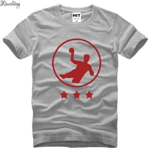 New Designer Handball Creative Printed T Shirts Men Short Sleeve O Neck Cotton Mens T-Shirt Summer Top Tee Camisetas Hombre