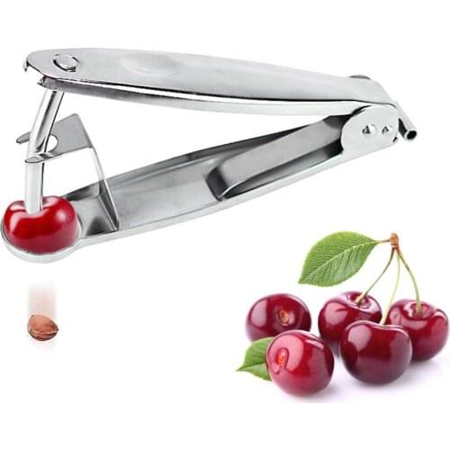 Fruit Removing Core Tool Stainless Steel Cherry Jujube Pitting Clip Kitchen Restaurant Fruit Pulp Extract Corer Manual Corer