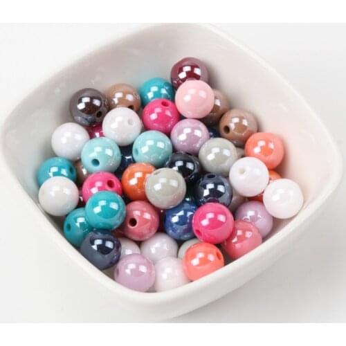 Candy colors Solid color Coating Acrylic Round Spacer Beads For Jewelry making DIY 10mm 50pcs KL119