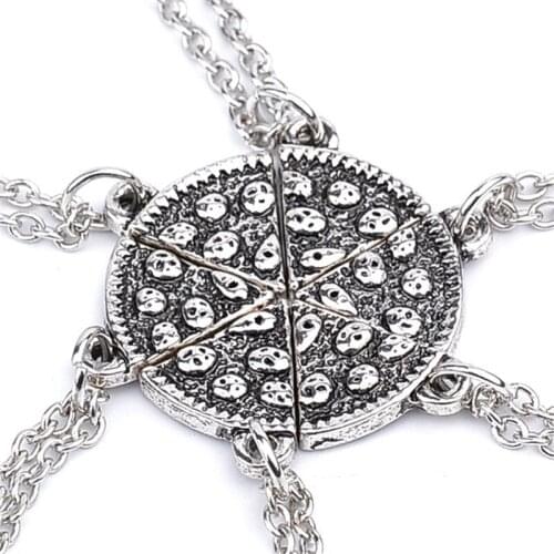 2016 Hot Best Friend Necklace Friendship Pizza Pendant Necklace For Friends Gifts Wholesale 24pcs/lot