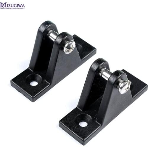 MIZUGIWA 1 Pair Boat Bimini Top Deck Hinges Flat Mount Black Nylon Fitting 90 Degree Pin Plastic Hardware Boat Marine Fishing