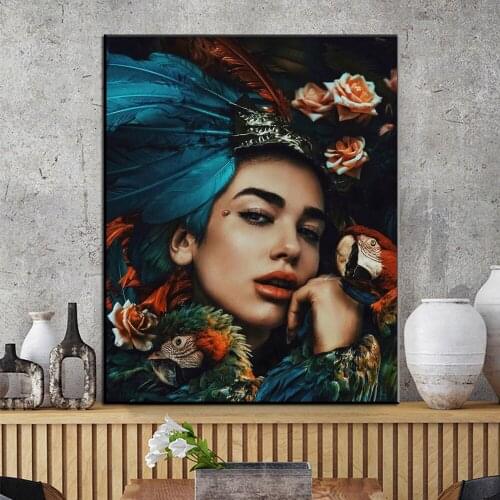 Flowers Animal Lion Birds Oil Painting on Canvas Wall Art Posters Prints Wall Pictures for Living Room Decor Home Wall Cuadros