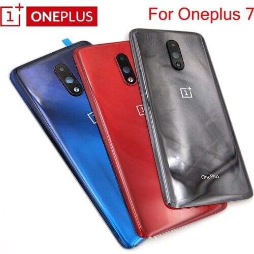 Oneplus 7 Back Glass Cover One Plus 1+ 7 Battery Cover + Camera Lens Door Rear Housing Panel Case Mobile Phone Part + Adhesiver